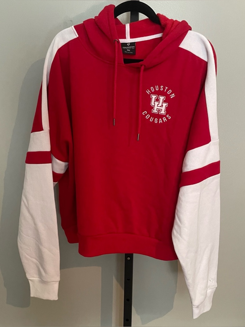 NWT University of Houston Coogs Red and White Hoodie Size XXL